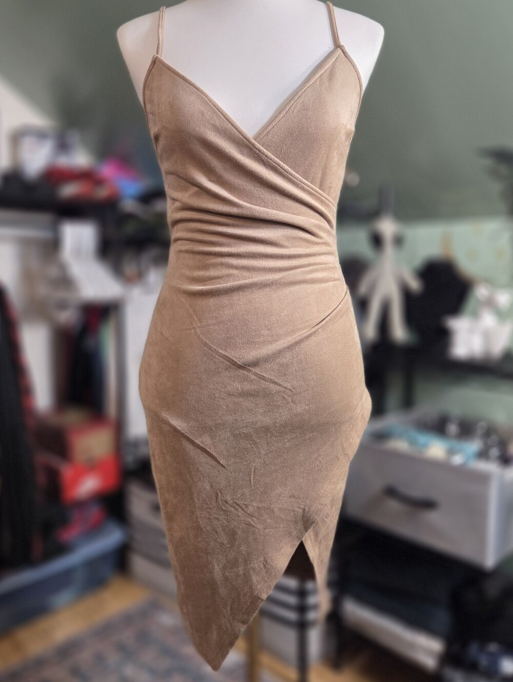 Privately Privileged Faux Suede Dress | Size Small